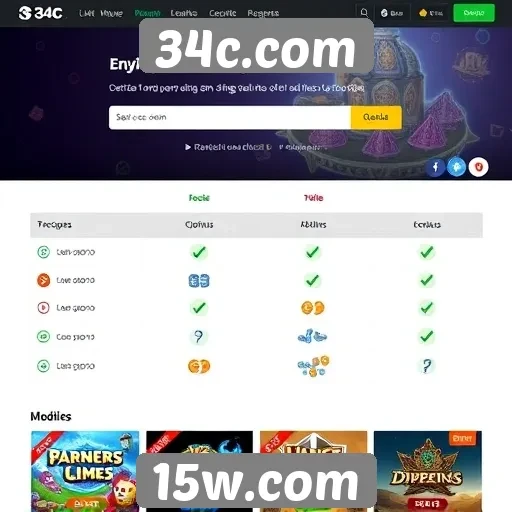 Comparação de 34c.com com outros sites de jogos